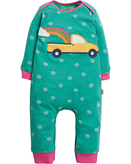 Frugi Tutina Charlie, Camion/Pois - cotone bio Tutine Lunghe