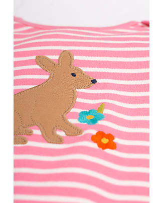 Frugi Tutina Charlie - Righe Rosa Chiaro e Coniglio - Pollinators - Cotone Organico Tutine Lunghe