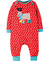 Frugi Tutina Charlie, Rossa con Stelle/Renna - 100% cotone bio Tutine Lunghe