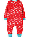 Frugi Tutina Charlie, Rossa con Stelle/Renna - 100% cotone bio Tutine Lunghe