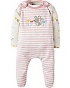 Frugi Tutina Con Piedi & Body a Manica Lunga, Rosa a Righe/Topolino - 100% cotone bio Tutine Lunghe