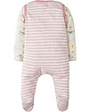 Frugi Tutina Con Piedi & Body a Manica Lunga, Rosa a Righe/Topolino - 100% cotone bio Tutine Lunghe