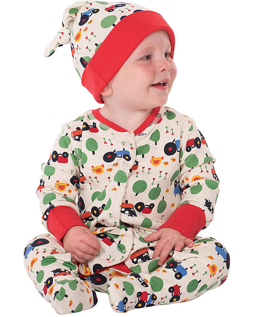 Frugi Tutina con Piedi Amici della Fattoria - 100% Cotone Bio Tutine Lunghe