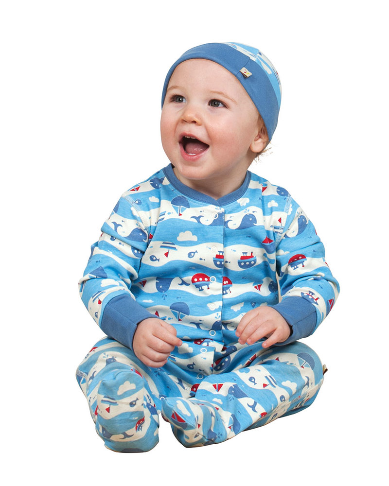 Frugi Tutina Con Piedi, Bianco/Api - 100% cotone bio unisex (bambini)