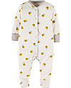Frugi Tutina Con Piedi, Bianco/Api - 100% cotone bio Tutine Lunghe