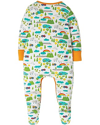 Frugi Tutina Con Piedi Lovely - Land of the Rising Sun - Cotone bio Tutine Lunghe Con Piedi