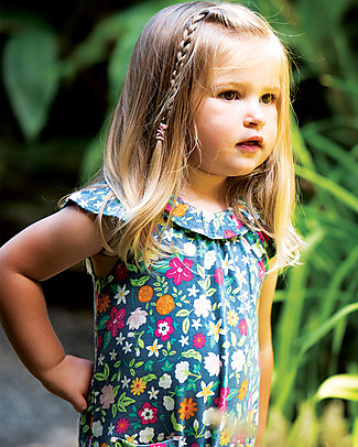 Frugi Tutina con Spalline Esther - Floreale - 100% Cotone bio Tutine Lunghe Senza Piedi