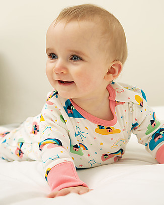 Frugi Tutina con Zip - Above the Star - Cotone Bio Tutine Lunghe Con Piedi