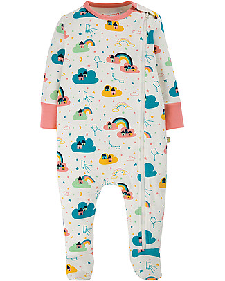 Frugi Tutina con Zip - Above the Star - Cotone Bio Tutine Lunghe Con Piedi
