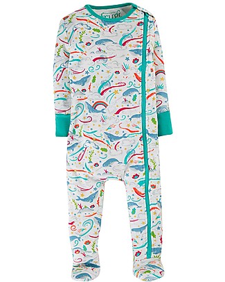 Frugi Tutina con Zip e Piedini - Onda Cosmica - 100% Cotone Bio Tutine Lunghe