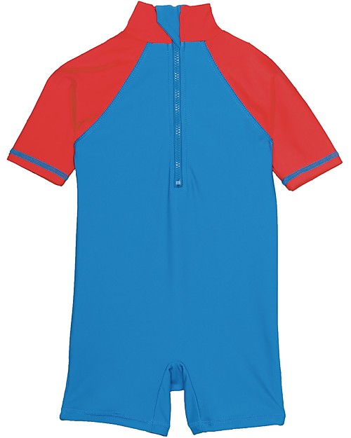 Frugi Tutina Costume da Mare, Celeste con Medusa - Protezione solare SPF 50+! T-shirt Anti UV