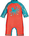 Frugi Tutina Costume Little Sun Safe - Tiger Orange/Octopus - Arancio/Polpo - UPF 40+ T-shirt Anti UV