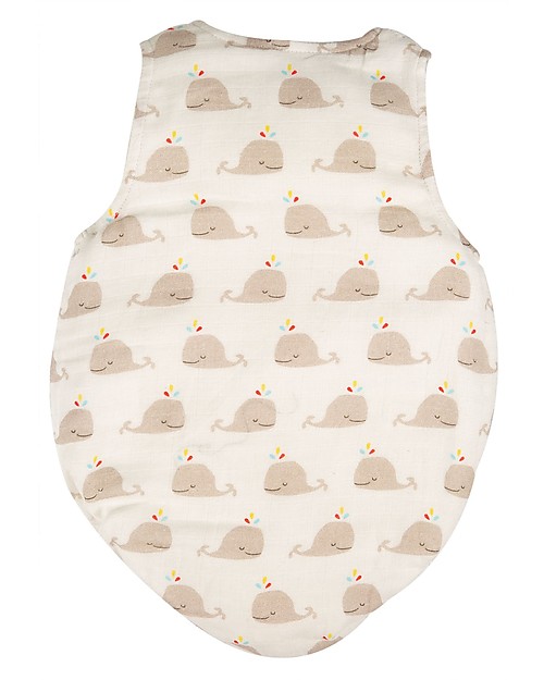 Frugi Tutina Elowen Senza Maniche - Balene - 100% mussola di cotone bio Tutine Corte