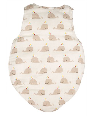 Frugi Tutina Elowen Senza Maniche - Balene - 100% mussola di cotone bio Tutine Corte