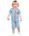 Frugi Tutina Granchio - Righe Bianche e Azzurre - 100% Cotone Bio Tutine Corte