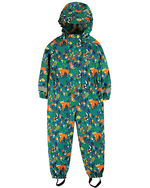 Frugi Tutina Impermeabile con Cappuccio Rain or Shine (1-5 anni) - Animali del Bosco - Fatta con bottiglie di plastica riciclate! Tute Invernali