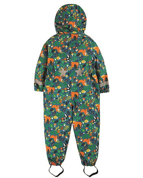 Frugi Tutina Impermeabile con Cappuccio Rain or Shine (1-5 anni) - Animali del Bosco - Fatta con bottiglie di plastica riciclate! Tute Invernali