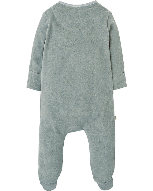 Frugi Tutina Kimono con Piedi Stevie Swoop, Grigio/Tigre - Ciniglia di cotone Bio Tutine Lunghe
