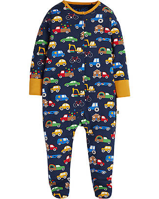 Frugi Tutina Lovely Babygrow con Piedi - Macchinine - 100% Cotone Organico GOTS - AW2022: Phase: Indie Exclusives Tutine Lunghe