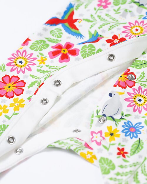 Frugi Tutina Lunga - Bianco con Uccelli Tropicali - Cotone Bio Tutine Lunghe