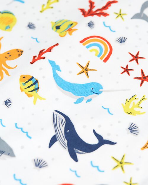 Frugi Tutina Lunga Neonato - Bianco Mare Arcobaleno  - Cotone Bio Tutine Lunghe