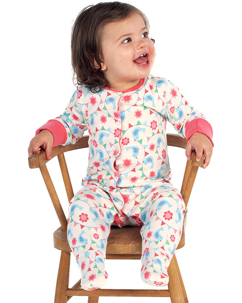 Frugi Tutina Neonato con Piedi Uccellini in Festa - 100% Cotone Bio Tutine Lunghe