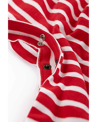 Frugi Tutina Remy a Strisce Bianche e Rosse - Trattore - 100% Cotone Organico GOTS Tutine Lunghe