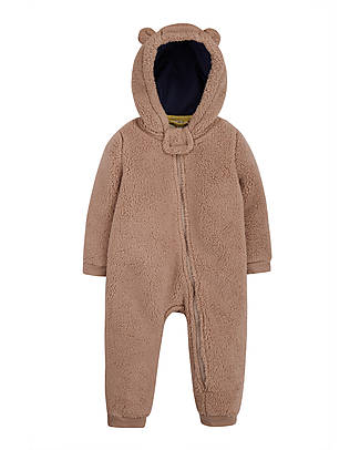 Frugi Tutina Toasty Ted in Pile da Orsetto - Marrone Tutine Lunghe