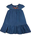 Frugi Vestito Bimba Gemma Chambray - Blu/Fiori - 100% Denim Cotone Bio GOTS Vestiti_