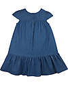Frugi Vestito Bimba Gemma Chambray - Blu/Fiori - 100% Denim Cotone Bio GOTS Vestiti_
