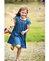 Frugi Vestito Bimba Gemma Chambray - Blu/Fiori - 100% Denim Cotone Bio GOTS Vestiti_