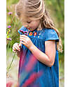 Frugi Vestito Bimba Gemma Chambray - Blu/Fiori - 100% Denim Cotone Bio GOTS Vestiti_