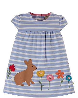 Frugi Vestito Little Layla - Lavanda con Coniglio - Pollinators - Cotone Organico Vestiti_