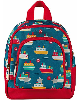 Frugi Zainetto Little Adventurers - Navi - Tessuto Reciclato Zainetti