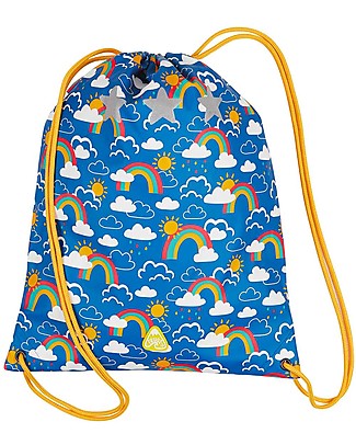 Frugi Zainetto Morbido con Dettagli Riflettenti - Arcobaleno - Tessuto Riciclato Zaini Asilo