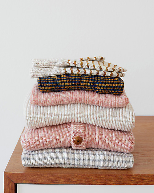 Fub Cardigan Baby, Rosa - 100% Lana Merino Cardigan