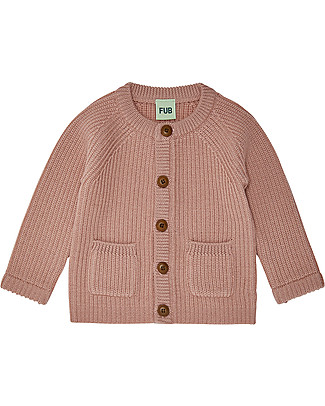 Fub Cardigan Baby, Rosa - 100% Lana Merino Giacche