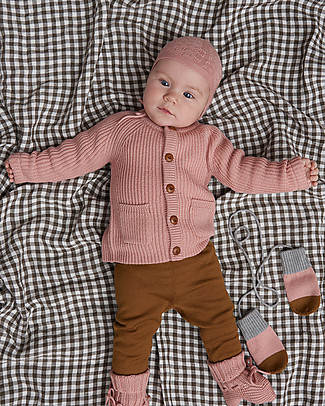 Fub Cardigan Baby, Rosa - 100% Lana Merino Giacche