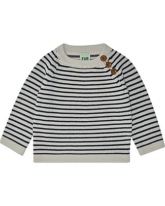 Fub Maglione Baby, Ecru/Blu - 100% Lana Merino Maglioni