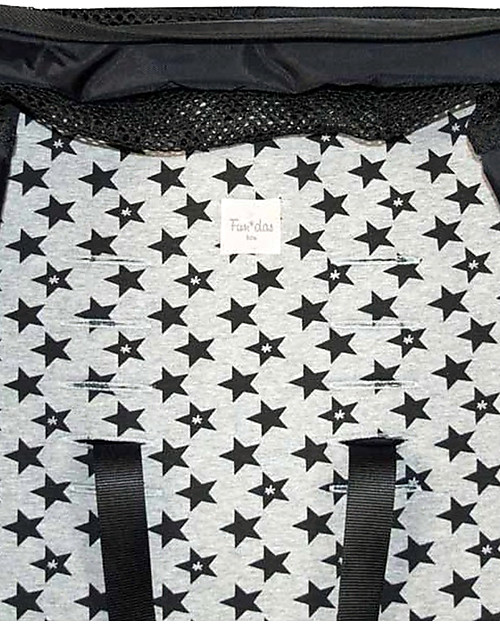 Fun*das bcn Materassino per Passeggino Baby Jogger City Mini, Fun Black Star - Cotone elasticizzato Materassini e Riduttori