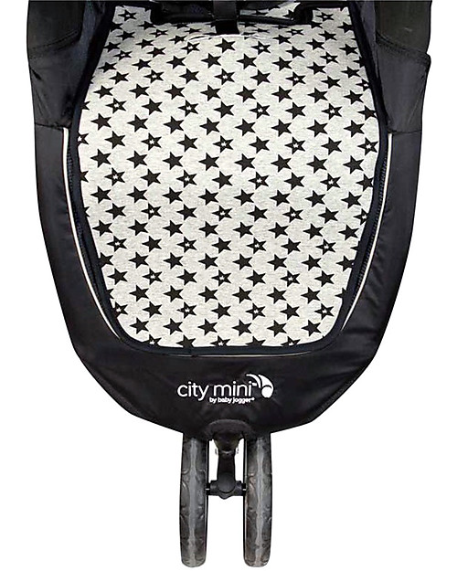 Fun*das bcn Materassino per Passeggino Baby Jogger City Mini, Fun Black Star - Cotone elasticizzato Materassini e Riduttori