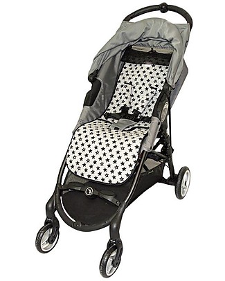 Fun*das bcn Materassino per Passeggino BabyJogger Citi Mini Zip, Fun Black Star - Cotone elasticizzato Accessori