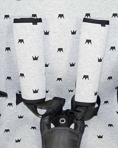 Fun*das bcn Materassino Universale per Passeggino, Black Crown - Cotone elasticizzato Materassini e Riduttori