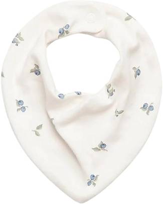 Garbo&Friends Bavaglino a Triangolo - Blueberry - 100% Jersey di Cotone con Finiture in Seta - Collezione Mini Line Bavagli a Bandana