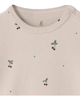 Garbo&Friends Body a Maniche Corte - Cherry - 100% Jersey di Cotone con Finiture in Seta Body Manica Corta