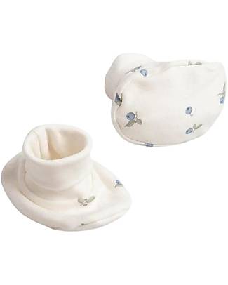 Garbo&Friends Calzini Nascita - Blueberry - 100% Jersey di Cotone con Finiture in Seta - Collezione Mini Line Calzini