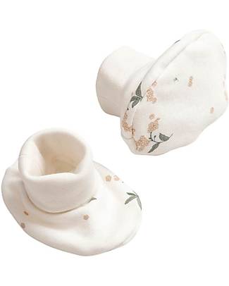 Garbo&Friends Calzini Nascita - Forget Me Not - 100% Jersey di Cotone con Finiture in Seta - Collezione Mini Line Calzini