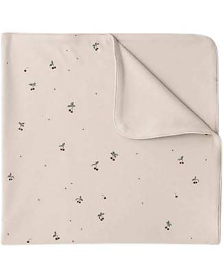 Garbo&Friends Coperta - Cherry - 75 x 75 cm - Jersey di Cotone con Finiture in Seta - Collezione Mini Line Swaddle di Mussola