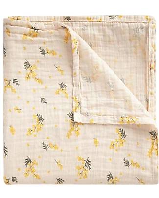 Garbo&Friends Copertina Swaddle - Mimosa - 110 x 110 cm - 100% Mussola di Cotone Swaddle di Mussola