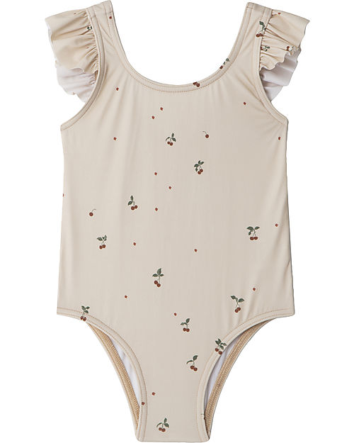 Garbo&Friends Costume Intero con Volant - Rosa/Ciliegie - Materiale Riciclato Costumi Interi